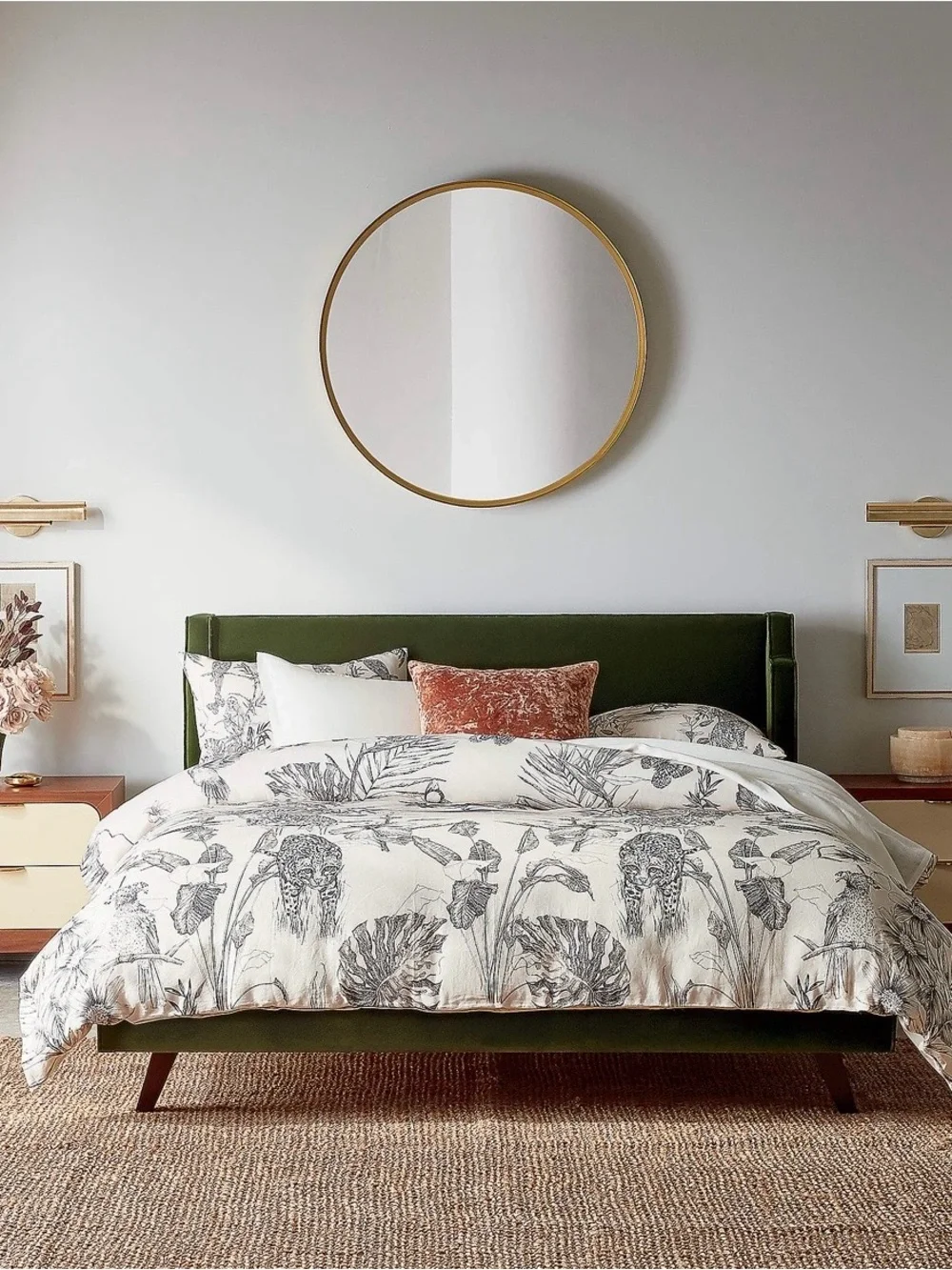 Matthew Williamson Beige and Black Safari Botanical Duvet Cover